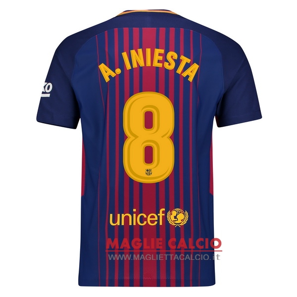 nuova maglietta barcellona 2017-2018 a.iniesta 8 prima